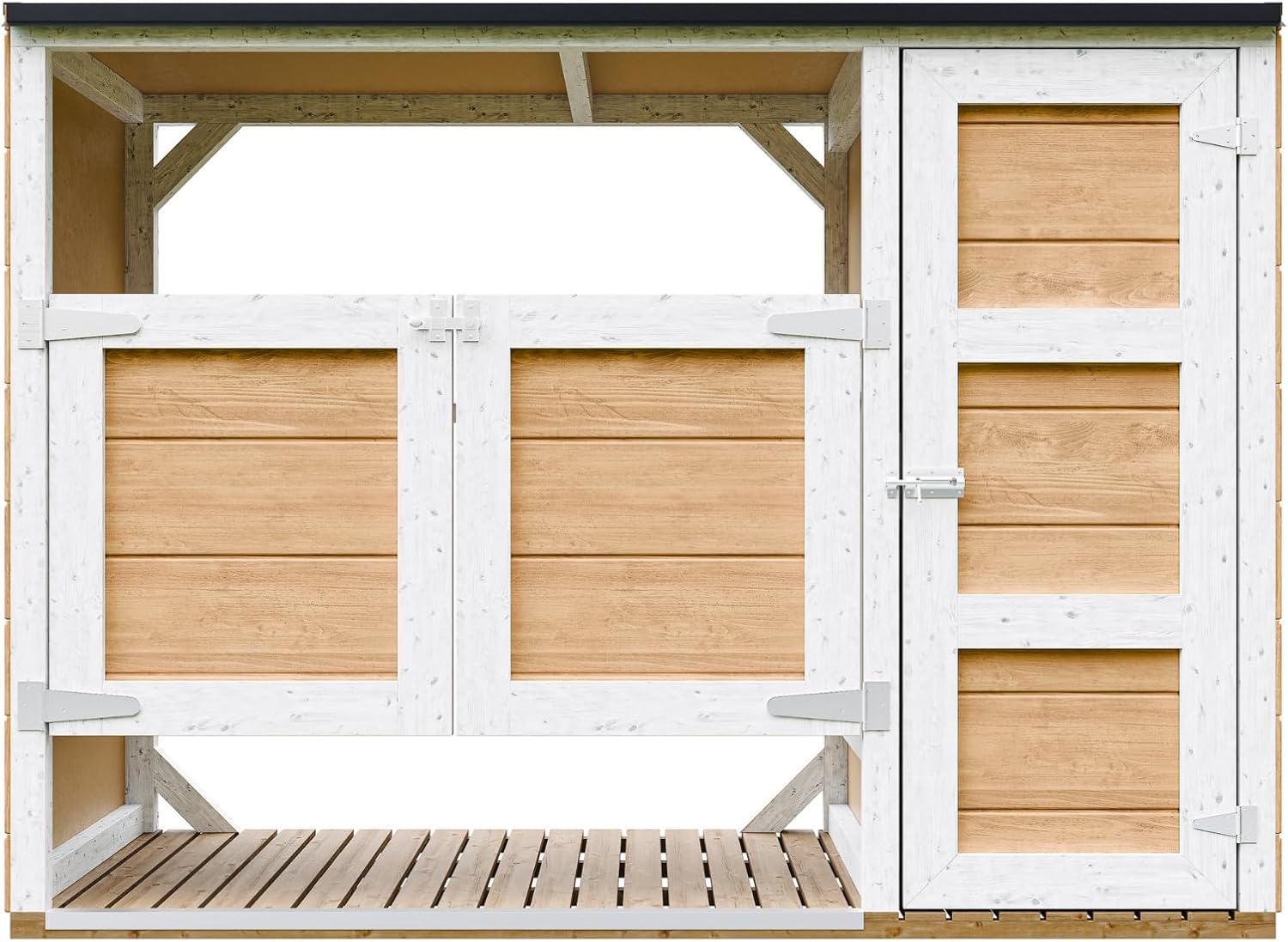 Abri de Jardin pour poubelles, Cache Poubelle extérieur 2x240L – Coffre de Rangement Exterieur, Armoire de Jardin, cabane de Jardin Exterieur – etevert M981A-HARVEST Honey