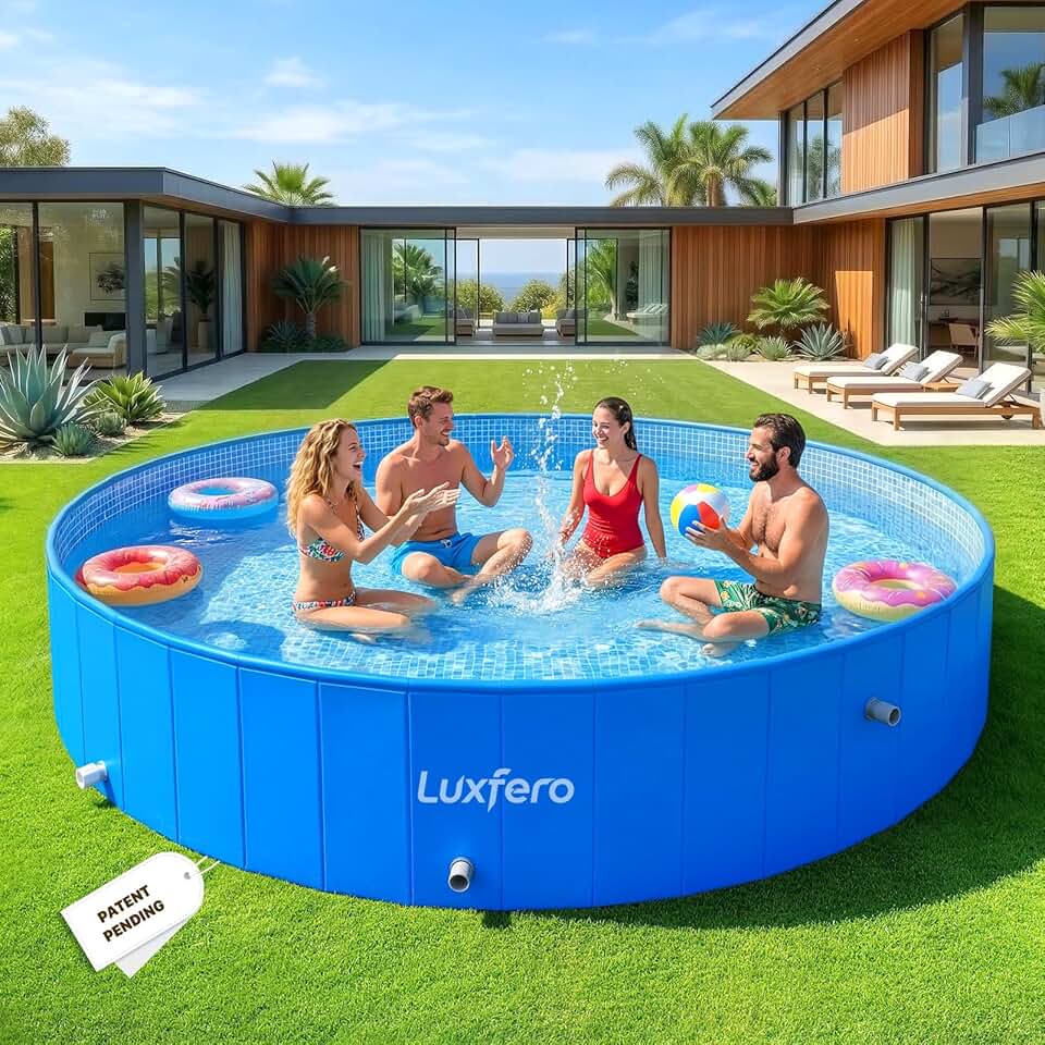 etevert - Piscine tubulaire ronde - 228x228x50 cm - cadre métal robuste, pliable