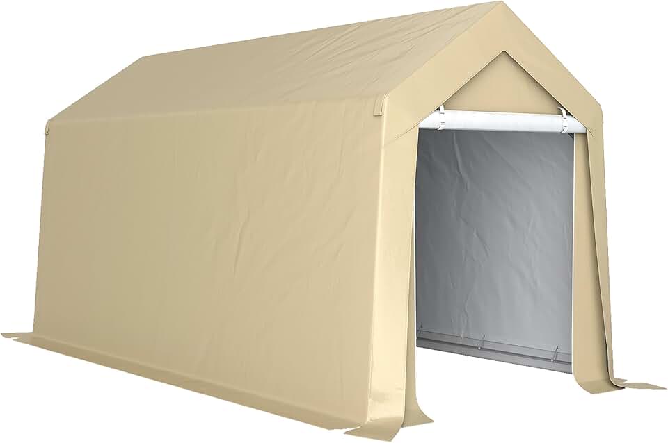 etevert - Abri de jardin - 2x3,6m - PE 200g/m², cadre acier, grande porte