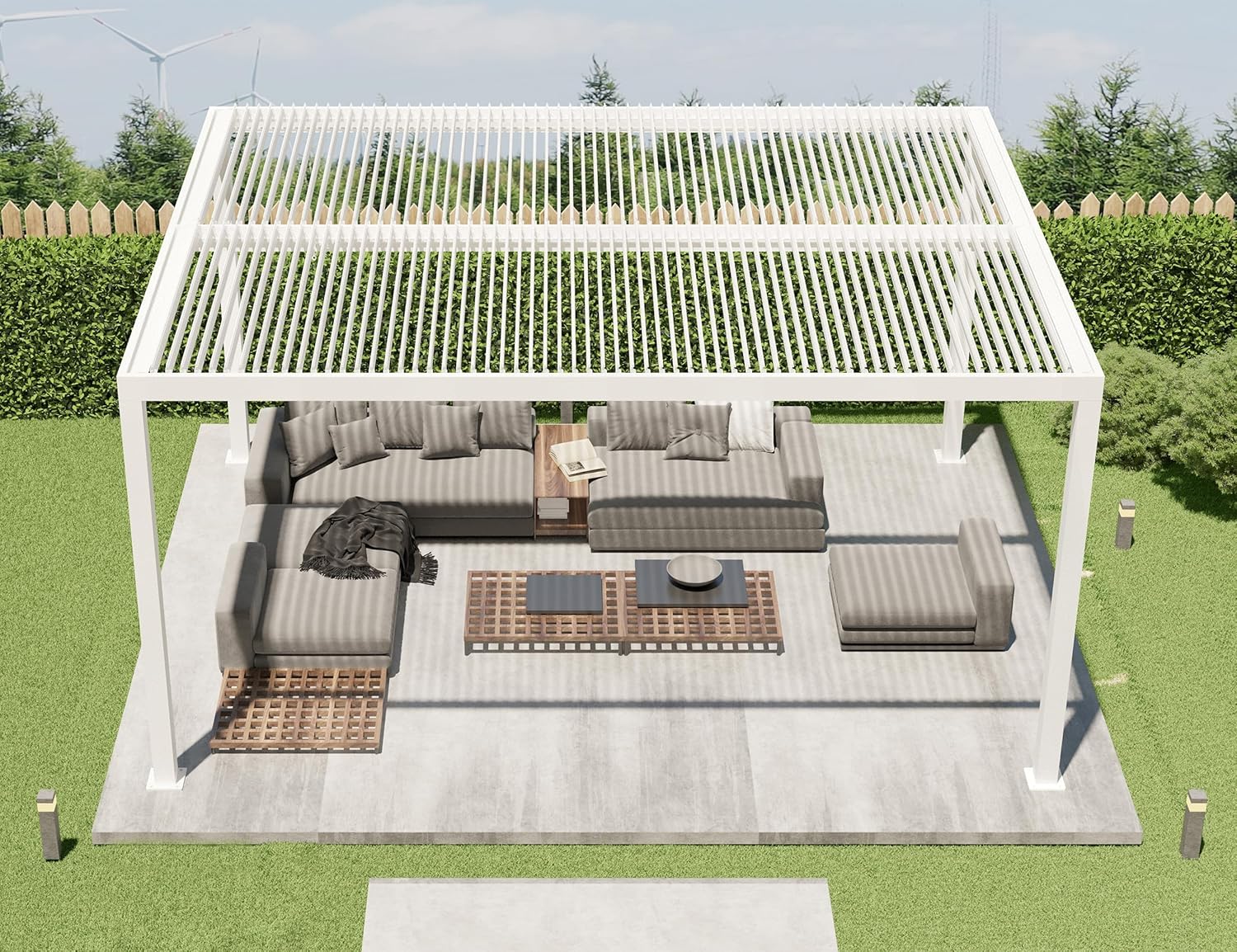 etevert - Pergola Bioclimatique, 4,8x3,68m, aluminium, lames orientables