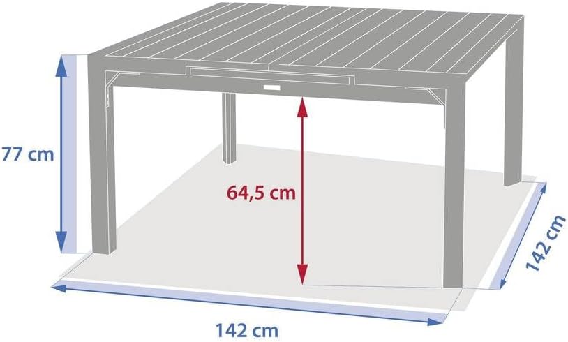 etevert - Evasion - table extensible 10 places - alu et effet bois