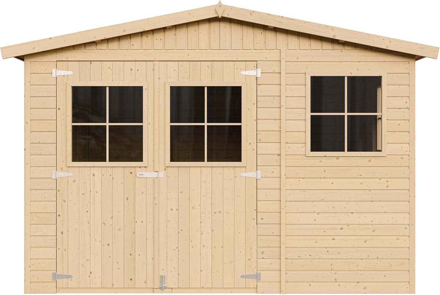 ABRI de Jardin en Bois Exterieur avec Les PLANCHERS IMPRÉGNÉ - en Pin/épicéa- H226x324x416 cm/12 m²- Construction de Panneaux- Rangement pour vélos, Remise à Outils- etevert M336+M336G