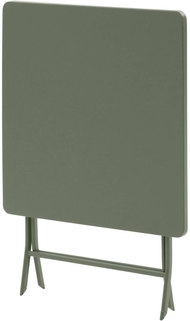 etevert - Greensboro carrée 2 places - acier vert antirouille - table pliante jardin