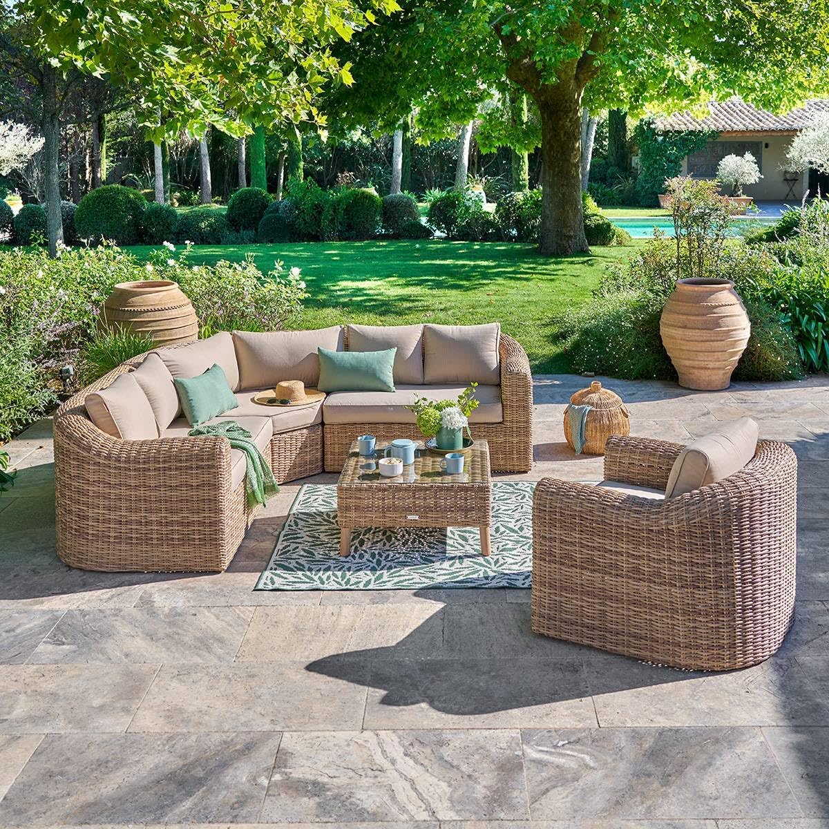 etevert - Mooréa Savana salon d'angle 5 places - aluminium époxy rustproof - extérieur terrasse