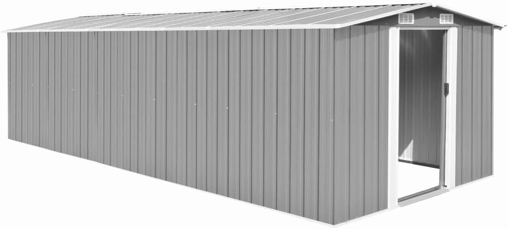 etevert Abri de Jardin 257x580x181 cm Métal Gris,Maison & Jardin, Pelouses & Jardins, Vie en extérieur, Structures extérieures, Cabanes & abris de Jardin, Gris (Poids 122.05KG)