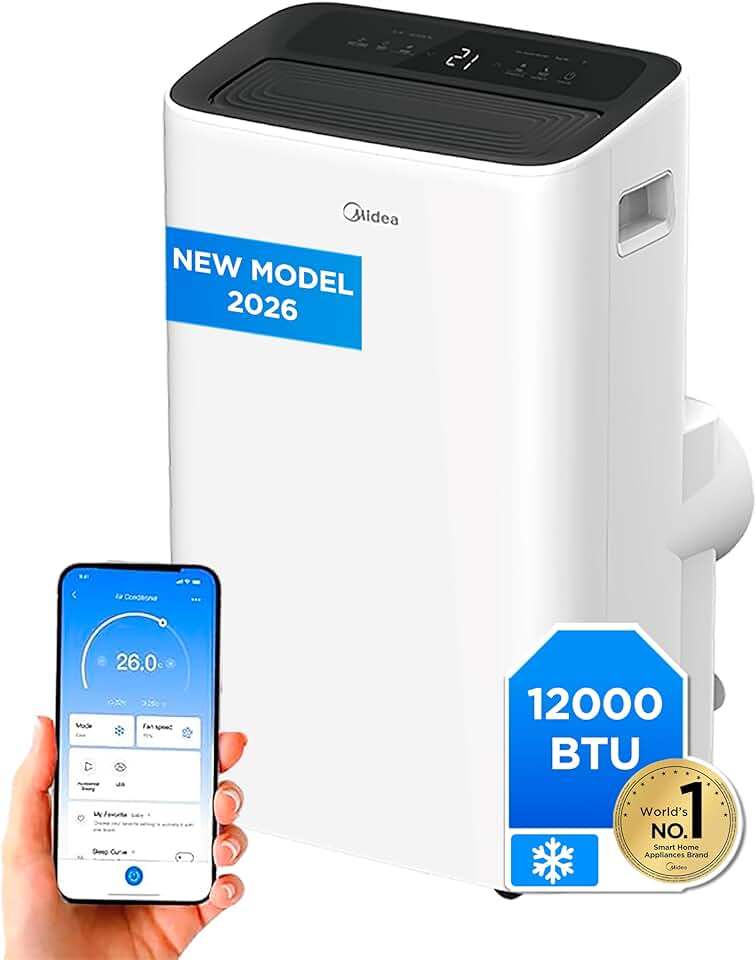 etevert - Climatiseur mobile 4 en 1 silencieux, 12000 BTU, contrôle app, compact - MPP1-12CRN1