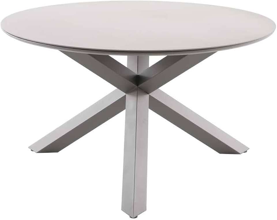 etevert - Table de jardin Oryon - 130cm ronde - 6 places, coloris café