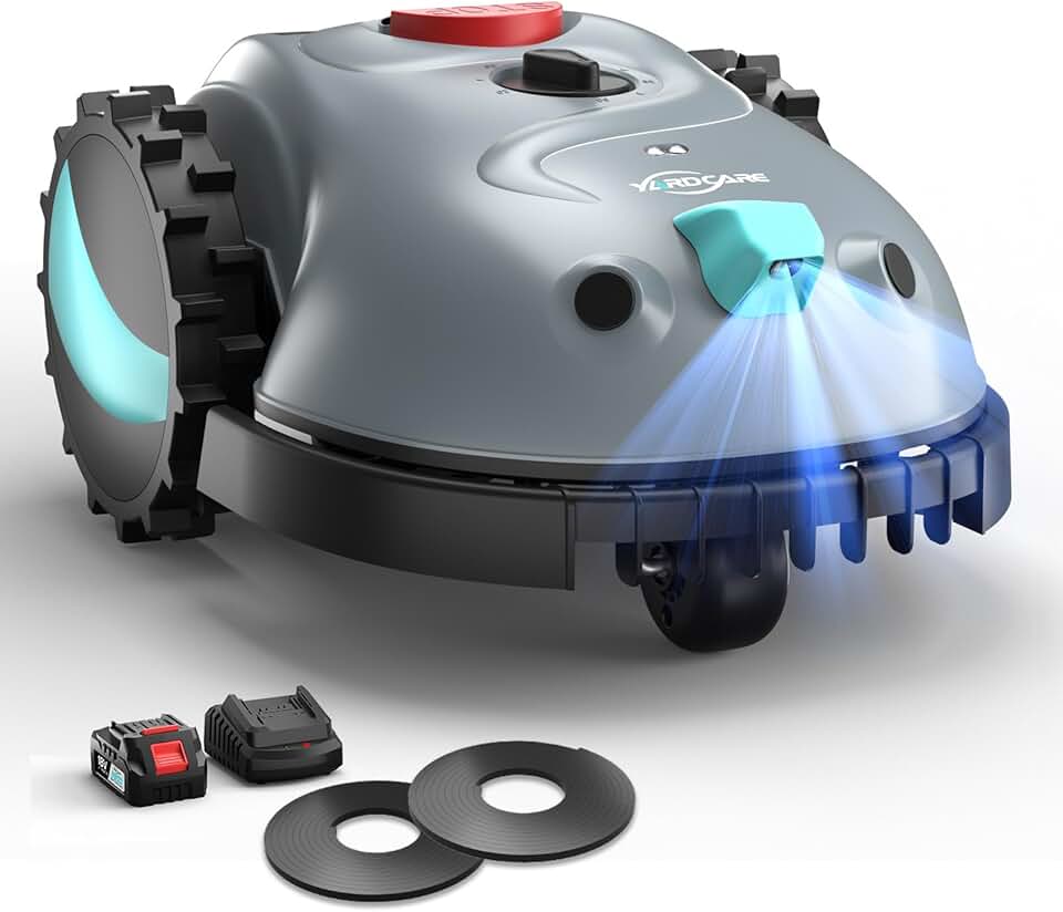 etevert - robot tondeuse sans fil, navigation visuelle, coupe spiralée - V100