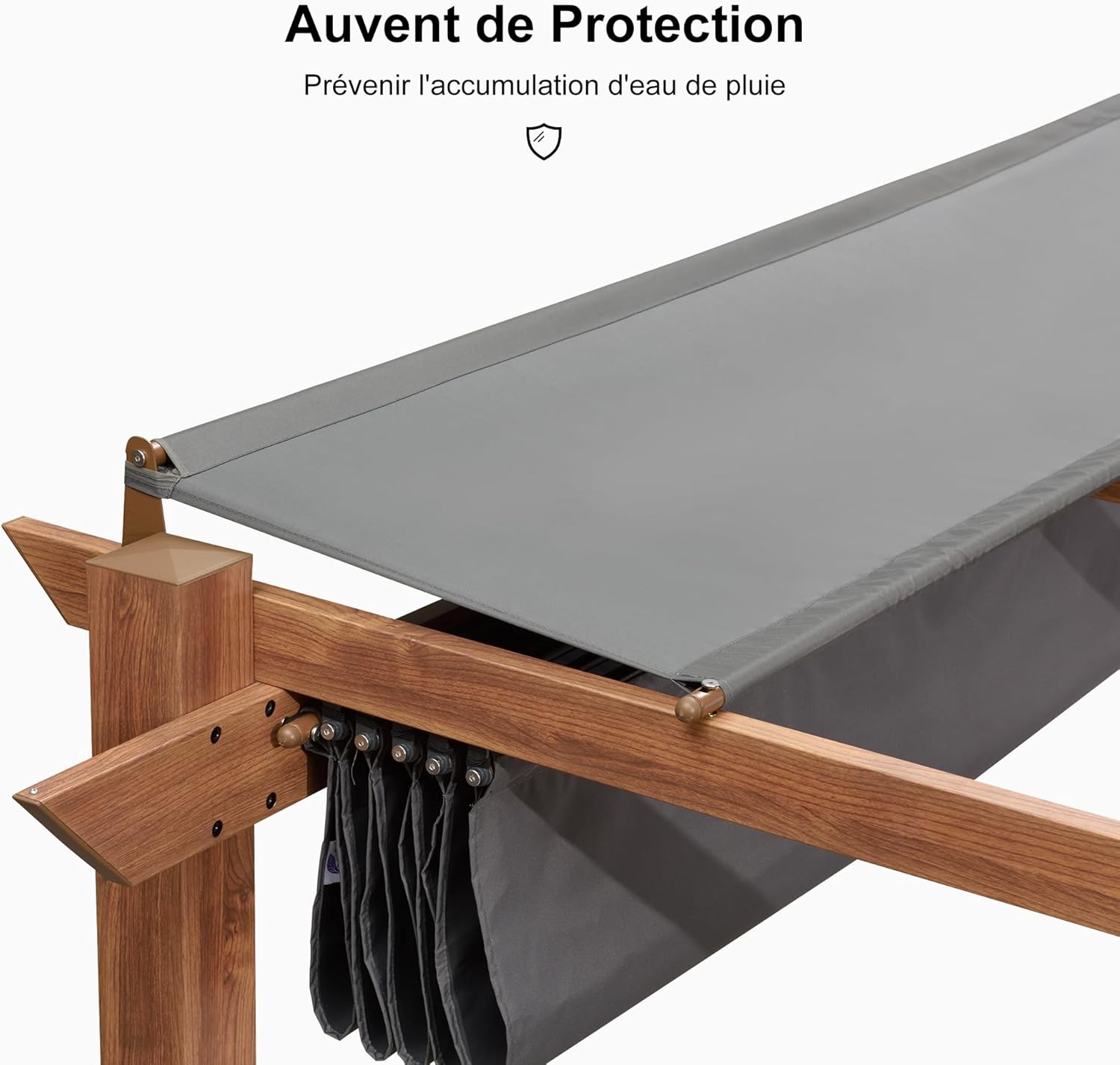 etevert - Pergola aluminium - 4x3m - éclairage intégré, toit rétractable