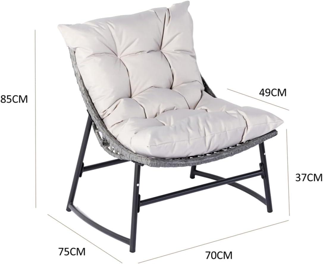 etevert - Guahana - salon bas 4 places, acier, rotin, coussins épais