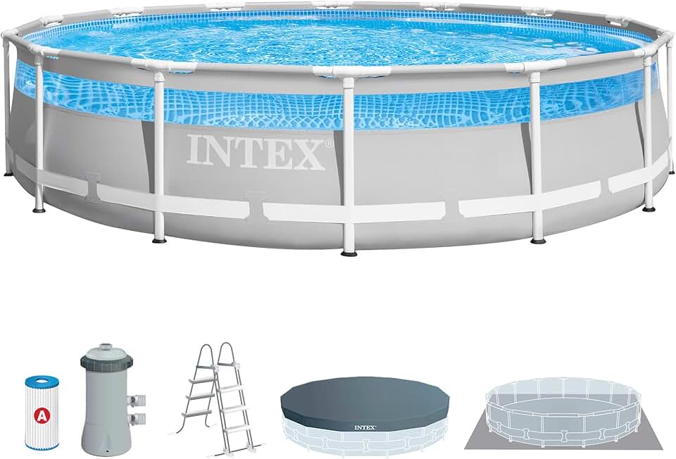 etevert - piscine tubulaire Clearview - 4,27 x 1,07 m - gris - 26722NP