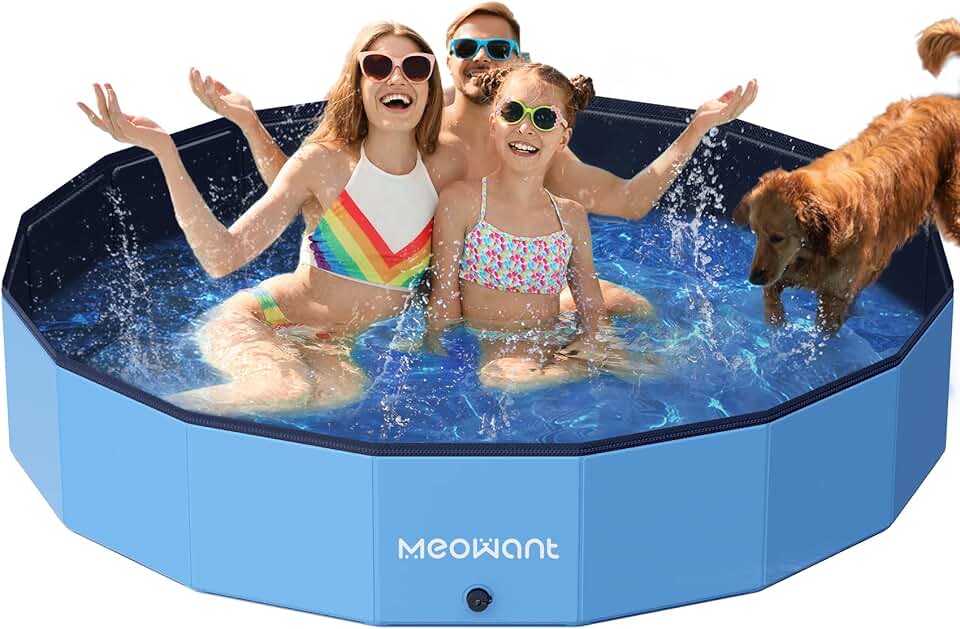 etevert - Piscine Pliable Grand Chien - 200x30cm - Antidérapante intérieure/Extérieure