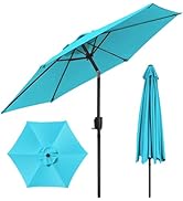 etevert Parasol de Jardin Exterieur 225cm, Grand Parasol Balcon Inclinable, Angle Réglable, Pro...