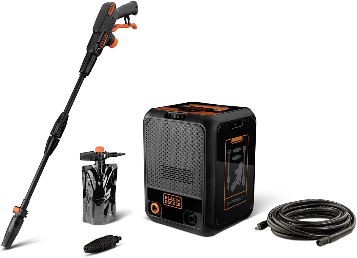 etevert Nettoyeur Haute Pression BXPW1900C, Compact, pour la Voiture et l’extérieur de la Maison, Pression Max. 150 Bar, Débit Max. 460 l/h, Puissance absorbée 1 900 W