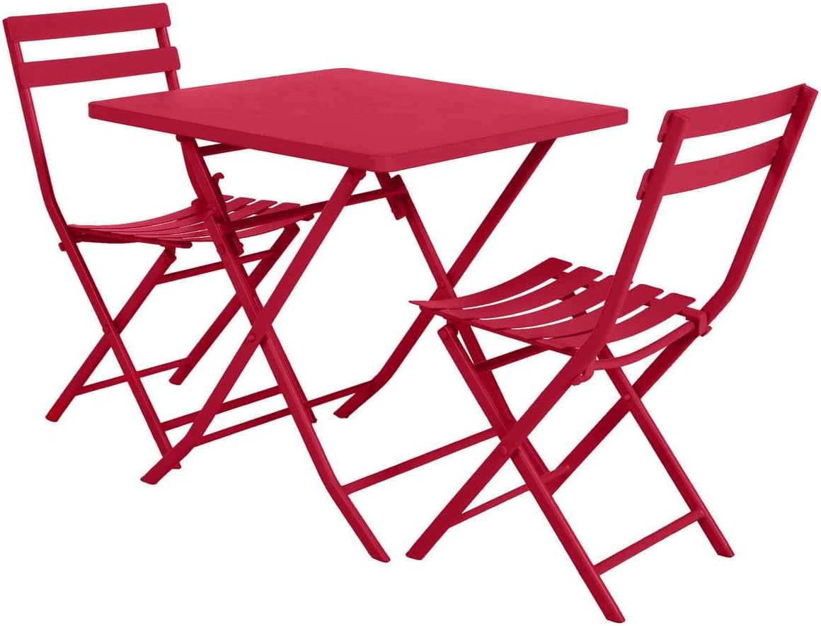 etevert - Greensboro - 2 places 70x70 cm - table de jardin pliante acier renforcé