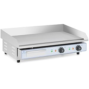 Plancha électrique professionnelle - Double - 730 x 400 mm - etevert - Lisse - 2 x 2,200 W