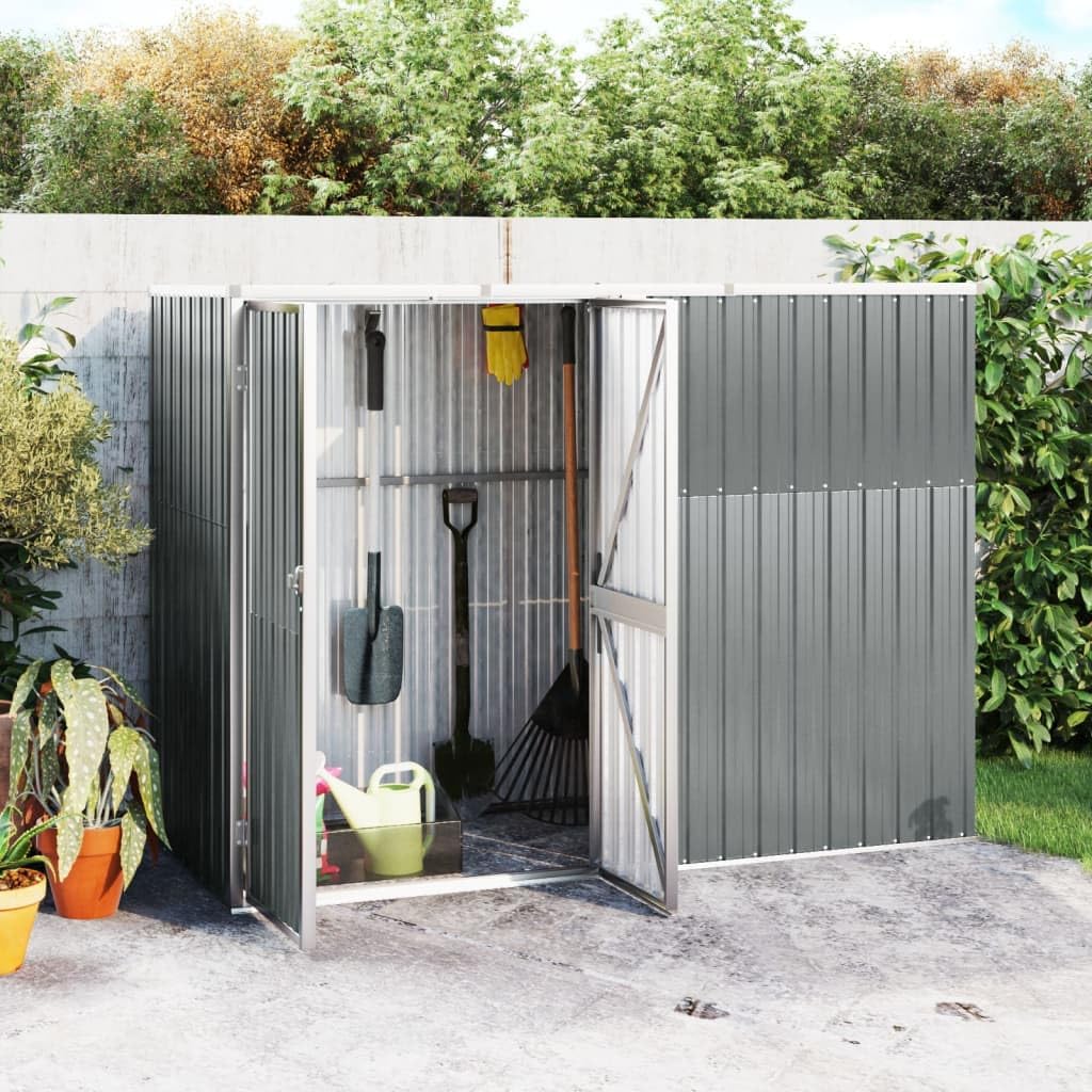 etevert Abri à Outils de Jardin Gris 225x89x161 cm Acier galvanisé, Maison & Jardin, Pelouses & Jardins, Vie en extérieur, Structures extérieures, Cabanes & abris de Jardin, Gris, (Poids 36.62KG)
