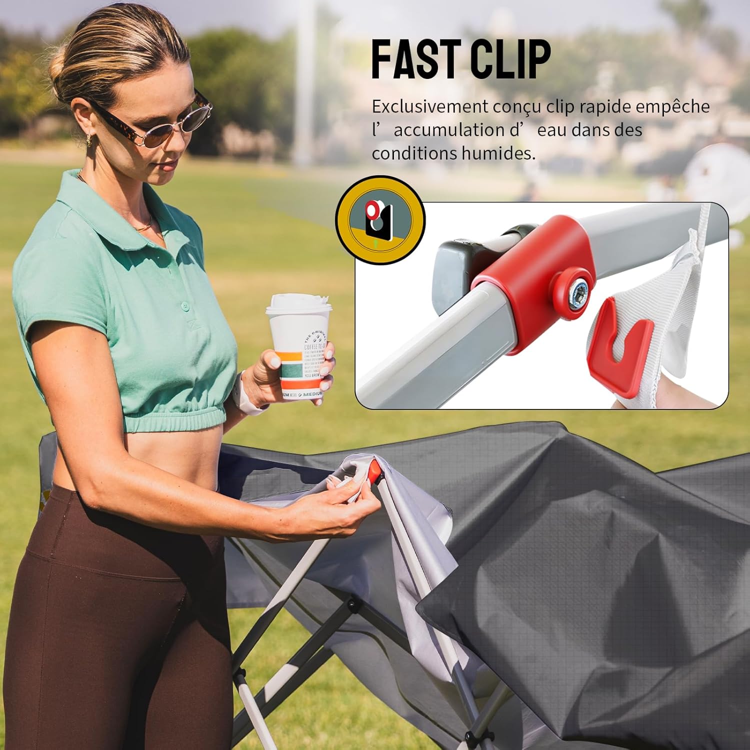 etevert Tonnelle Pliante 3x3 Imperméable, Barnum Pliant de Jardin Exterieur, Pop-Up Gazebo avec Sac de Rangement, UPF 50+, avec 4 Parois Latérales Amovible, 4 Sac de Sable, Gris