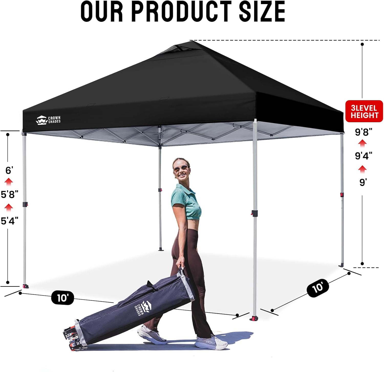 etevert - tonnelle pliante - 3x3m - imperméable UPF50+, sac, sacs de sable