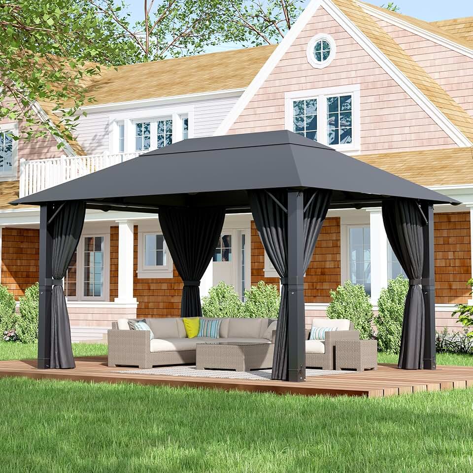 etevert - tonnelle aluminium jardin série extérieure - 3x4m - imperméable, anti-UV, résistante hiver