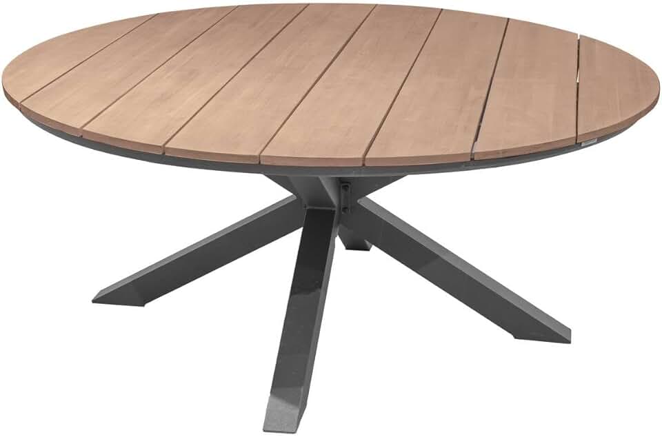etevert - Oriengo table ronde 8 places - aluminium acacia - Gris Graphite