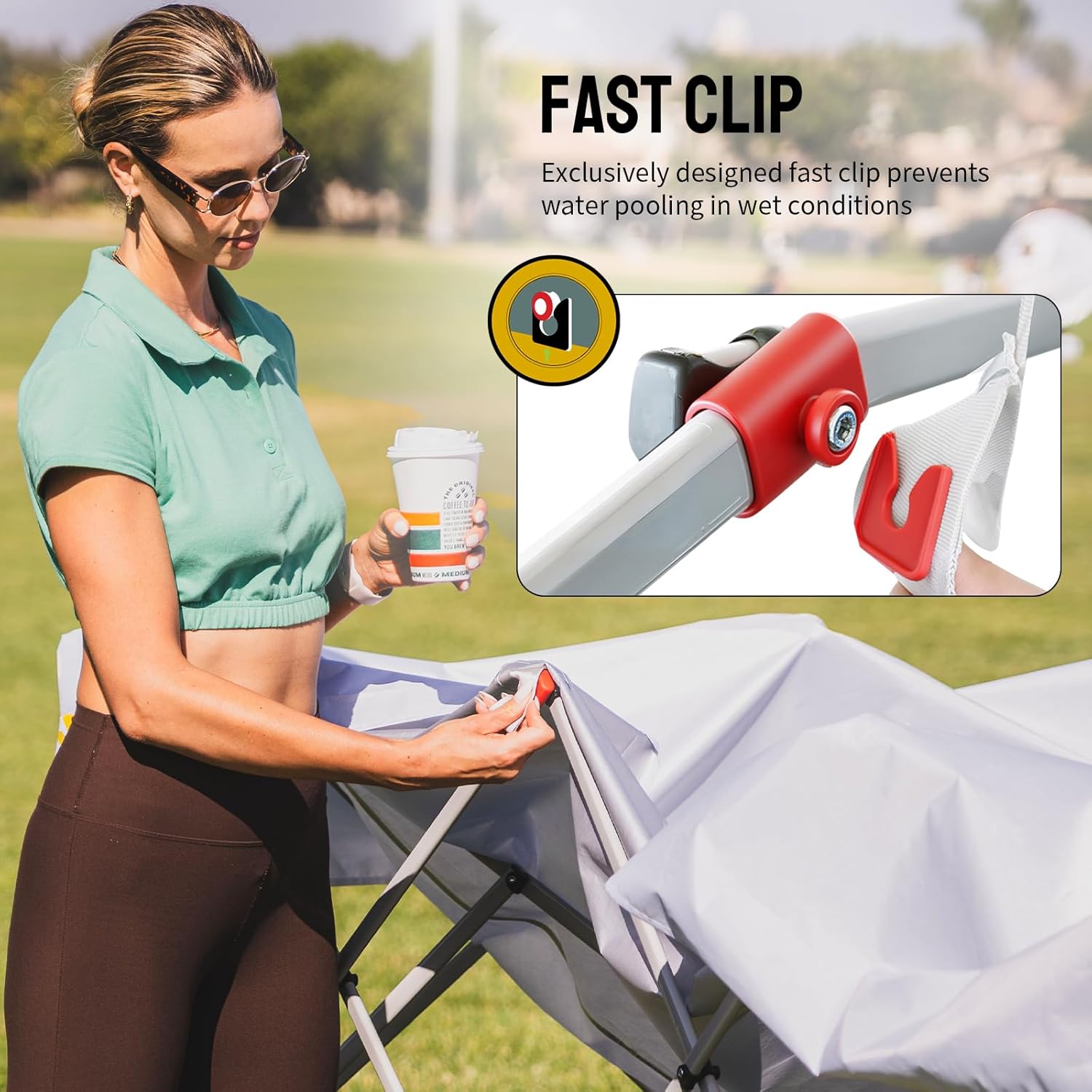 etevert - Tonnelle Pliante - 3x3m - Imperméable, UPF 50+, 4 parois, sacs, blanc