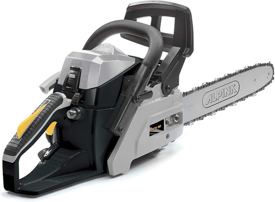 etevert Tronçonneuse thermique ACS 38 (14)", Guide-chaîne de 35 cm (14)", Moteur thermique 37,2cc, 1200W, Vitesse de chaîne 21 m/s, Démarrage facile, Pompe à huile réglable automatiquement