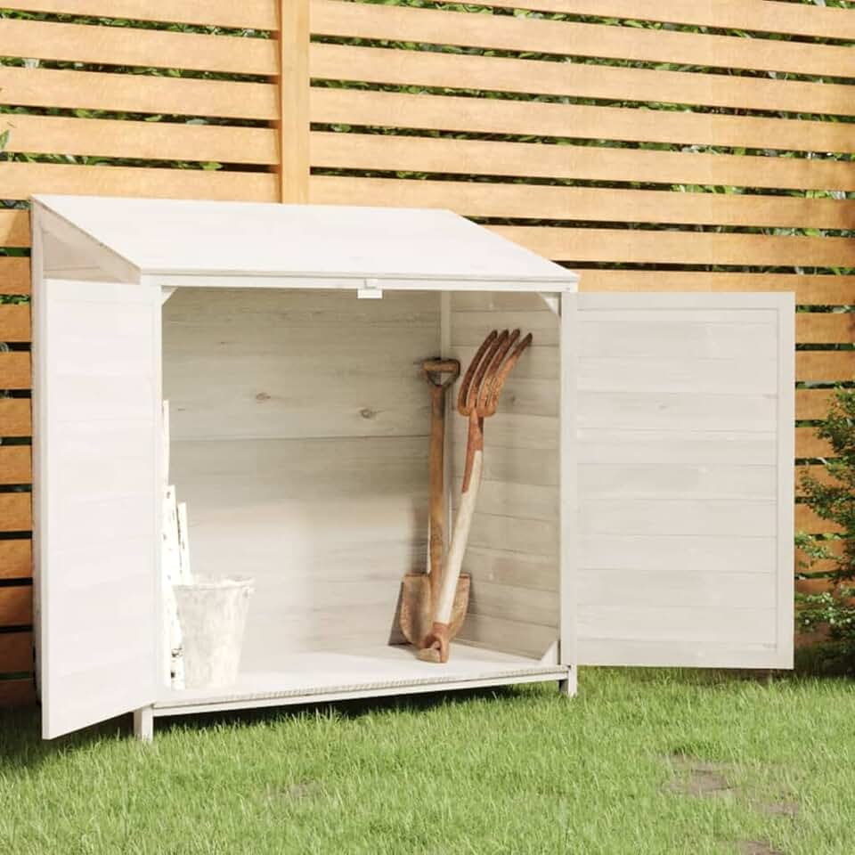 etevert Abri de jardin, abris pour parcelles, abris de jardin, abri de jardin extérieur, maisons préfabriquées, bois d'épicéa massif blanc, 102 x 52 x 112 cm