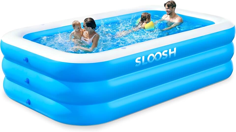 etevert - piscine gonflable familiale - 304,8x182,8x55,8 cm - sièges intégrés, épaisse et durable