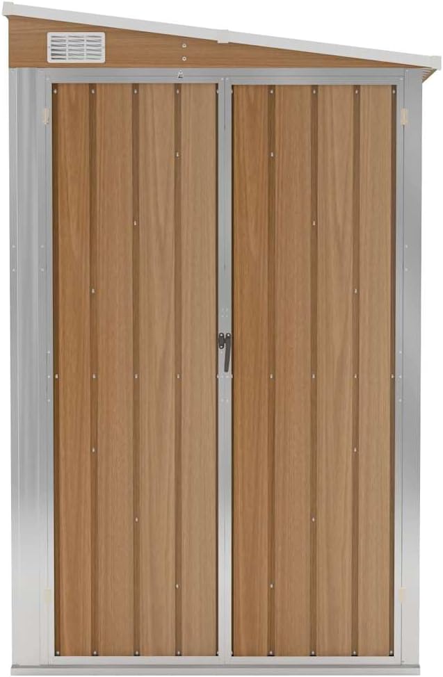 etevert Abri de Jardin Mural Marron 118x194x178 cm Acier galvanisé, Maison & Jardin, Pelouses & Jardins, Vie en extérieur, Structures extérieures, Cabanes & abris de Jardin, Brun, (Poids 31.54KG)