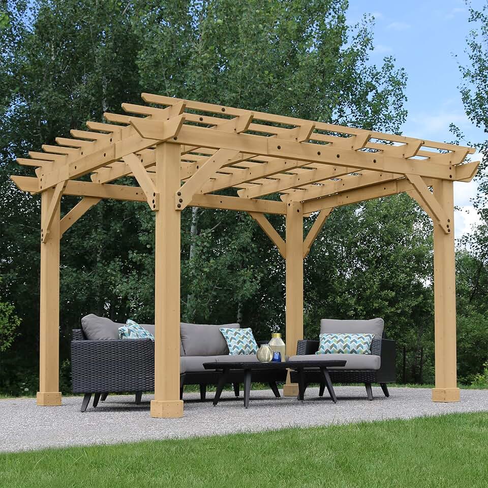 etevert - Pergola série classique - 10x12 ft - structure en bois premium