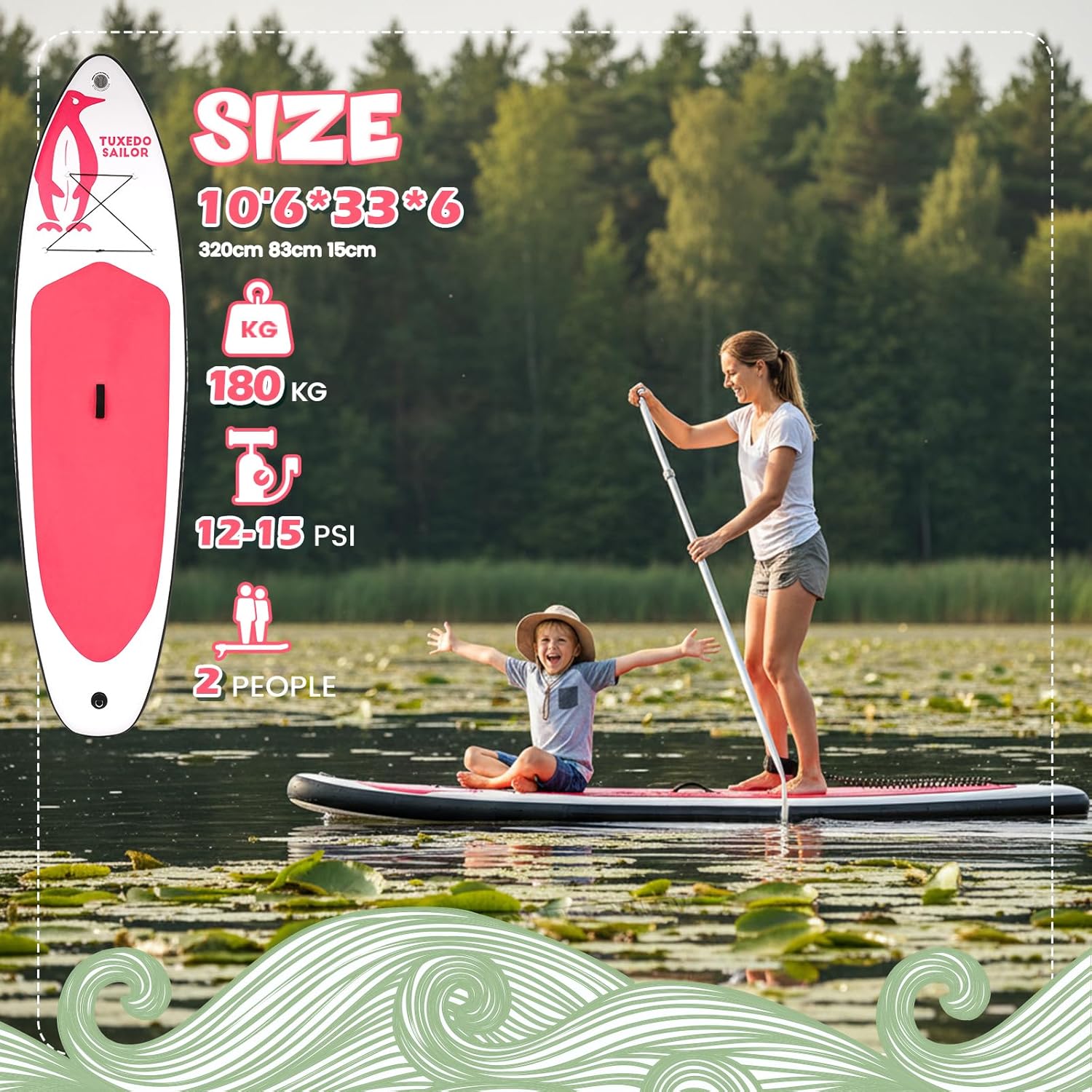 etevert - SUP gonflable adulte - Accessoires inclus - robuste