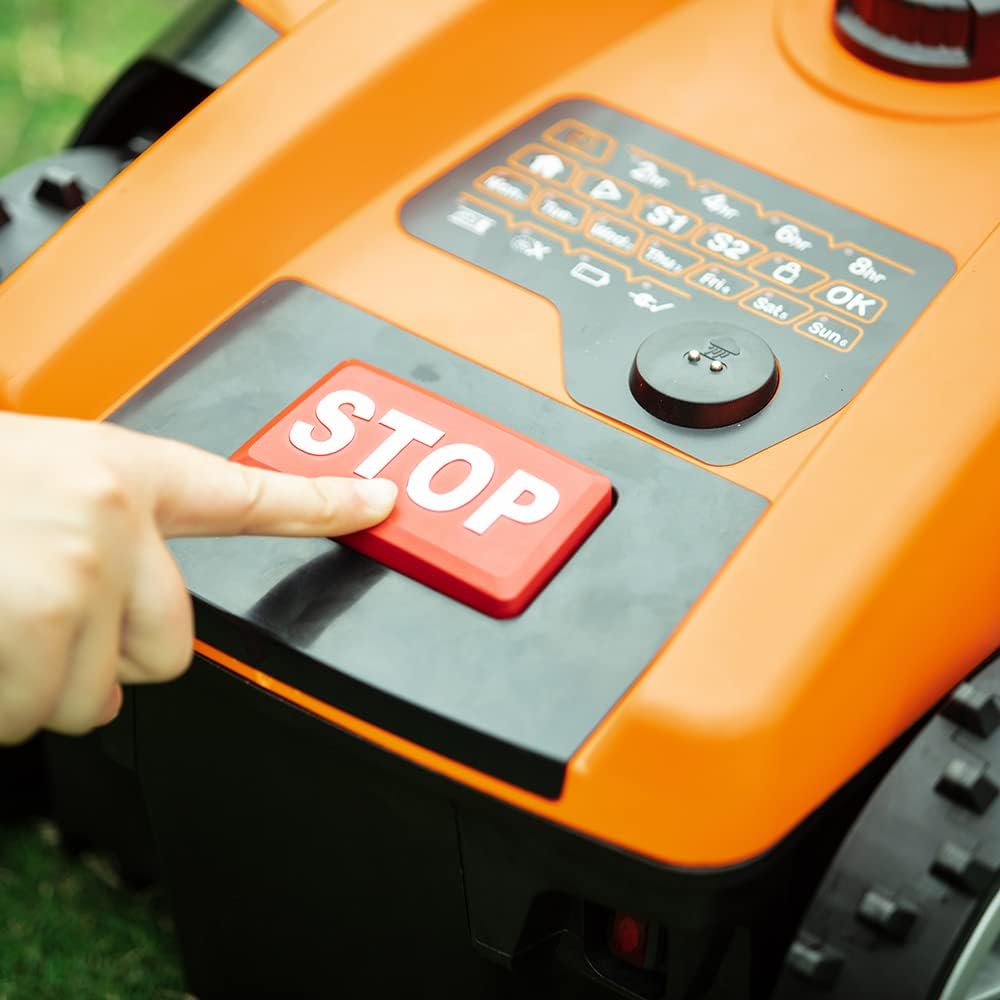 etevert - Robot tondeuse Classic - 500m² - Bluetooth, noir/orange