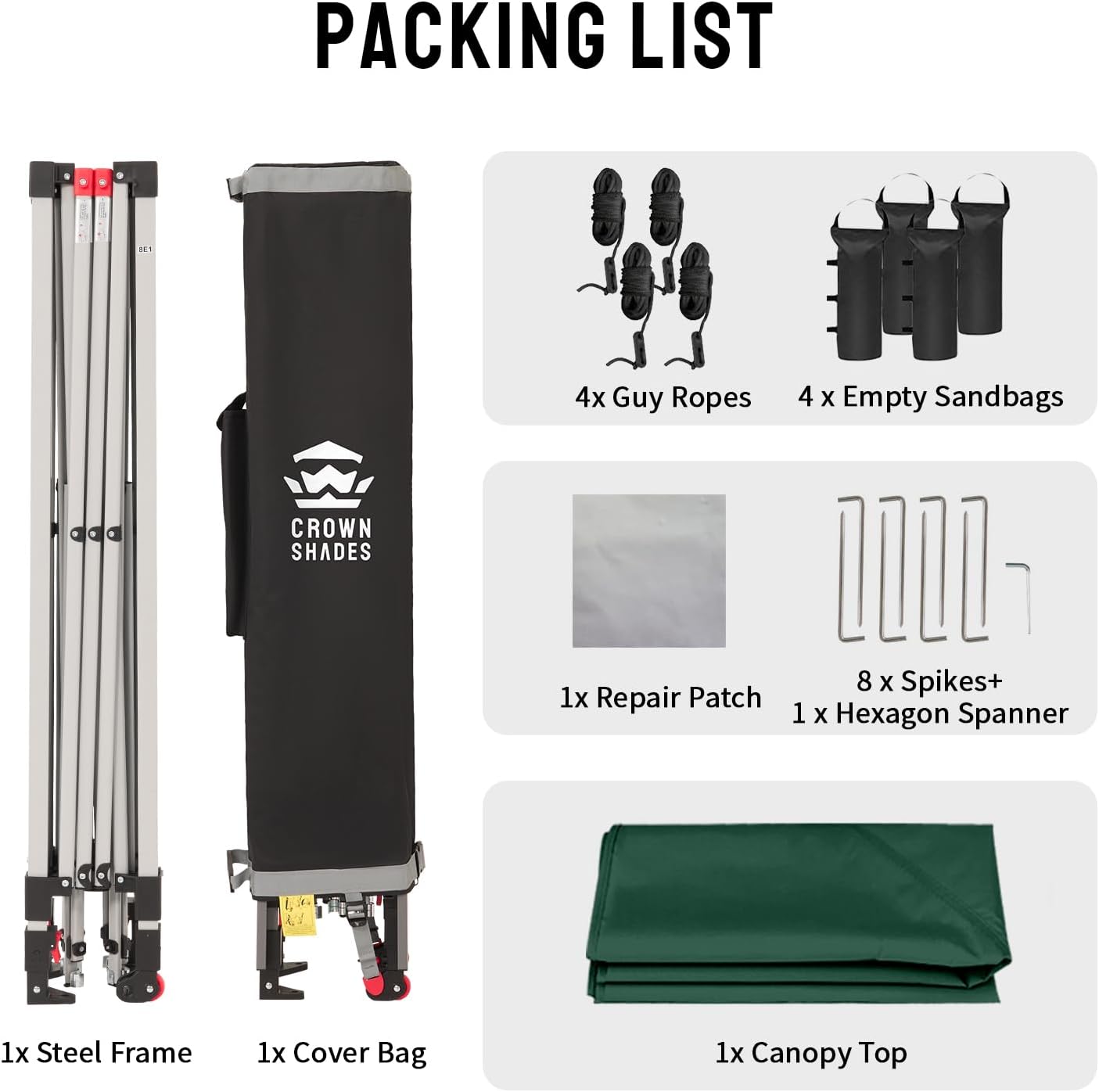 etevert - tonnelle pliante - 3x3m - imperméable, UPF 50+, vert, sac