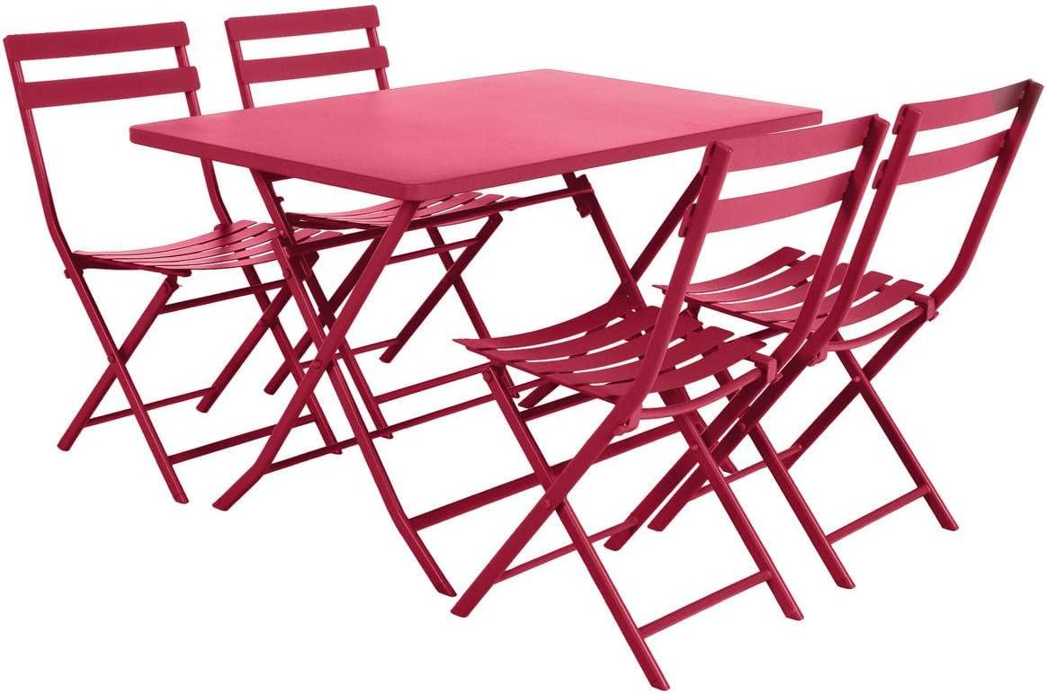 etevert - Greensboro - 120x70cm - table pliante acier 4 places, anti-rouille