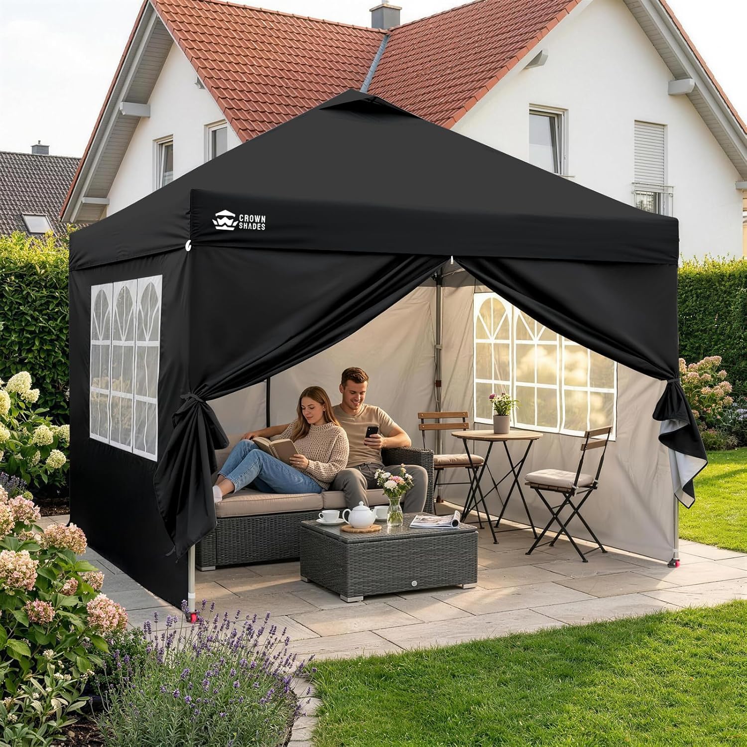 etevert - Tonnelle pliante 3x3m imperméable, P/Pop-Up, 4 parois amovibles, Sac, UPF 50+ - CN0032