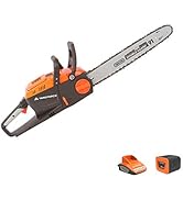 etevert - Tronçonneuse sans-fil 40V avec Guide-Chaîne Oregon de 35cm, Batterie et Chargeur - L...