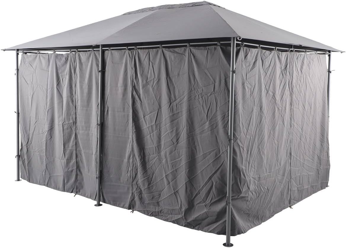 etevert - Santorini - 4x3 m - acier traité, toile déperlante, rideaux, moustiquaires