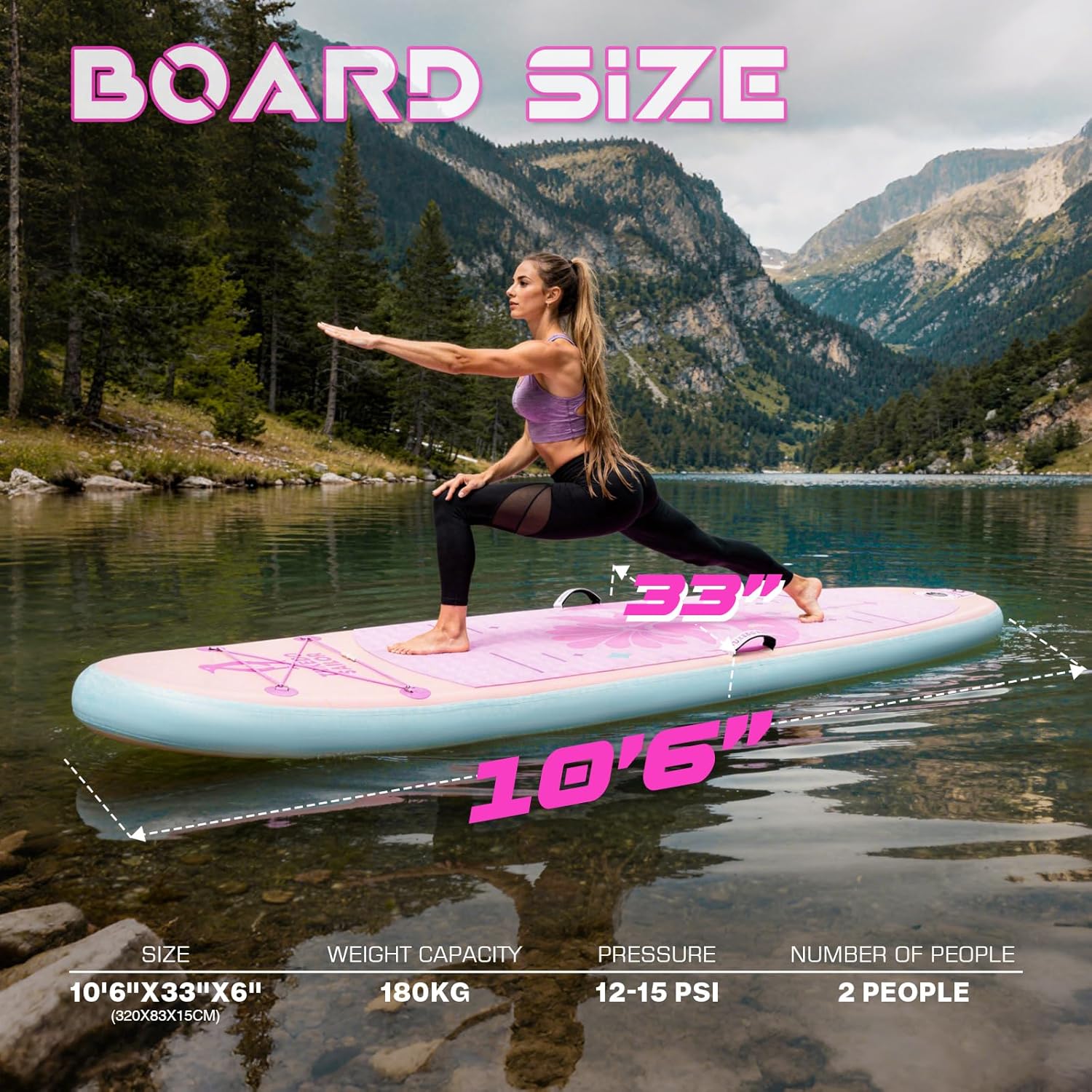 etevert - Paddle Gonflable Adulte - planche SUP - accessoires complets - dimensions standards