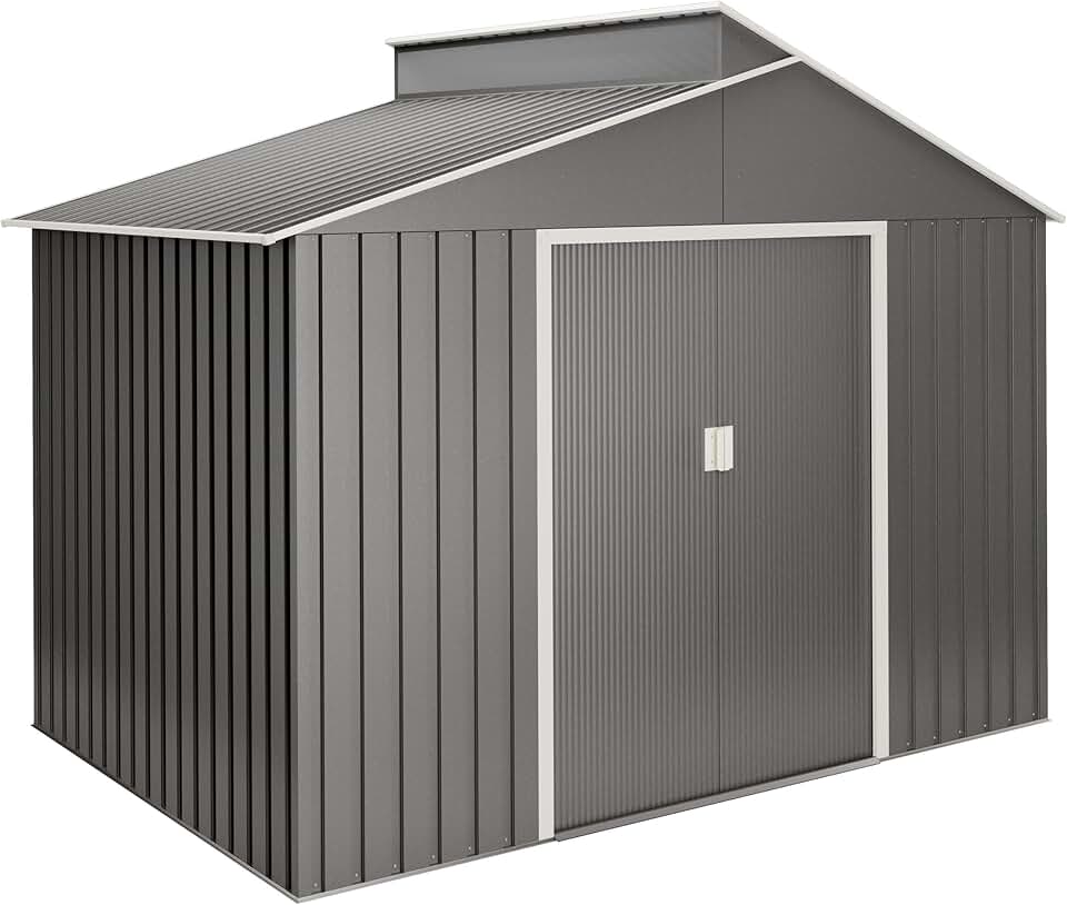 etevert Abri de Jardin en métal Lattsta 5.44 m2 - Garantie 10 Ans - 192x282x222cm