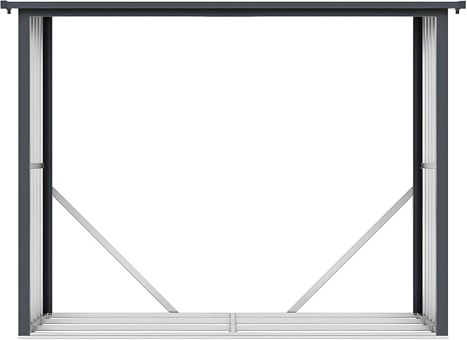 etevert Abri b√ªches métal en Acier galvanisé Effet Bois 4,9 st√®res - 4,1 m3 Winwood - L.242 x P.89 x H.190 cm