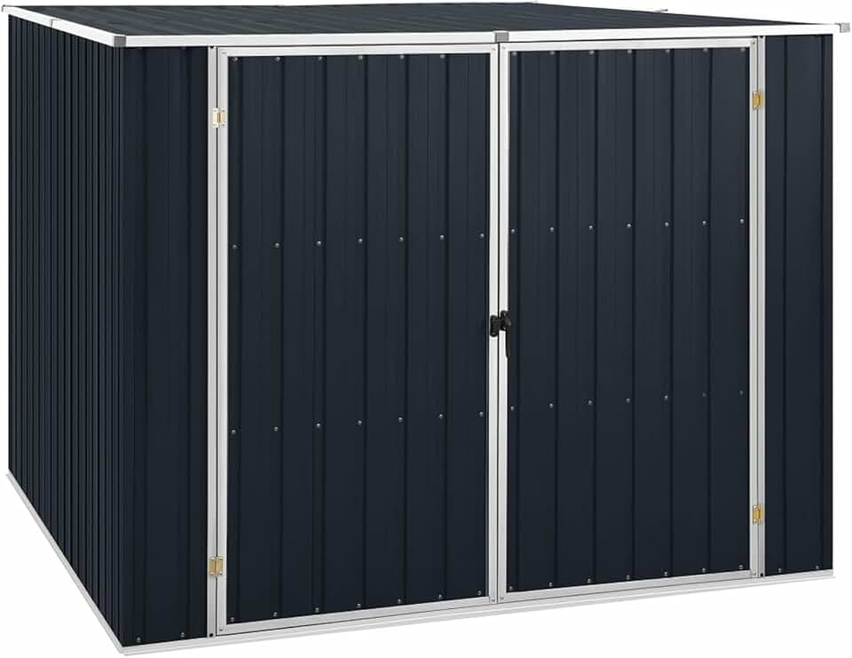 etevert Abri de Jardin Anthracite 195x198x159 cm Acier galvanisé,Armoire De Jardin Exterieur,Abri De Jardin,Meuble Exterieur Rangement
