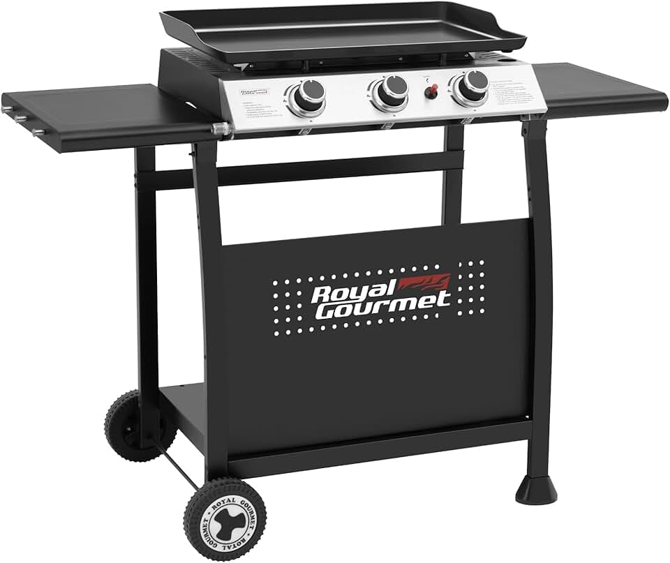 etevert - Plancha sur chariot 62x35,5cm - 3 brûleurs puissants 7,5kW