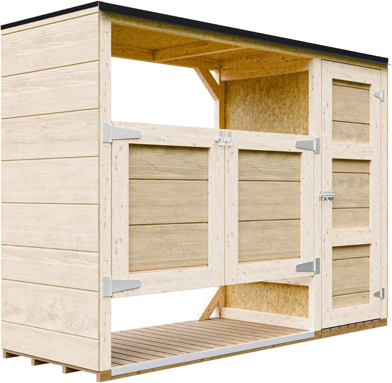 Abri de Jardin pour poubelles, Cache Poubelle extérieur 2x240L – Coffre de Rangement Exterieur, Armoire de Jardin, cabane de Jardin Exterieur – etevert M981A