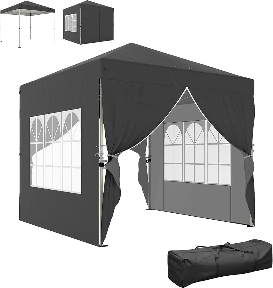 etevert - tonnelle pop-up Series - 2,5x2,5m - protection UV50+, 4 parois, sac transport, hauteur réglable