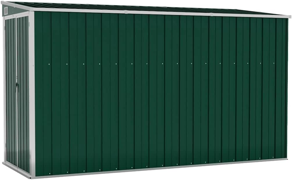 etevert Abri de Jardin Mural Vert 118x288x178 cm Acier galvanisé,Structures extérieures, Cabanes & abris de Jardin,316225