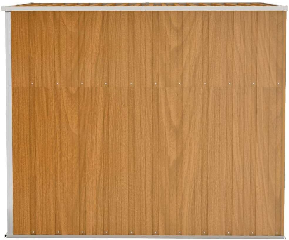 etevert Abri de Jardin Mural Marron 118x194x178 cm Acier galvanisé,Structures extérieures, Cabanes & abris de Jardin,316224