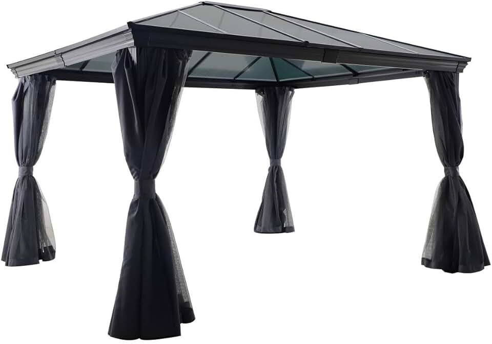 etevert - Tonnelle Belize Graphite - 5 places - polyester acier epoxy anti-rouille