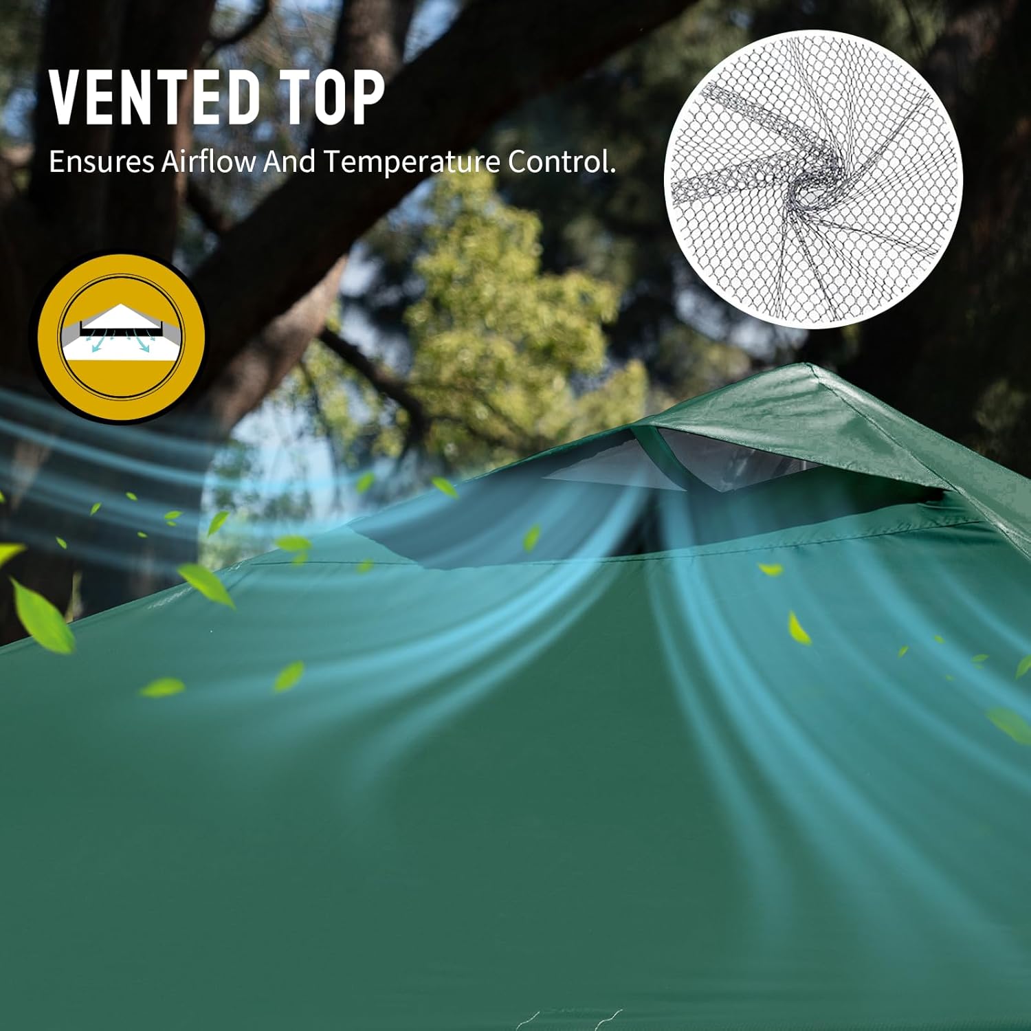 etevert - tonnelle pliante - 3x3m - imperméable, UPF 50+, vert, sac