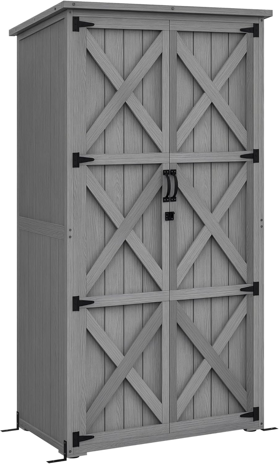 etevert - Armoire sur pied bois massif 90x54.5x161/168.5 cm toit incliné